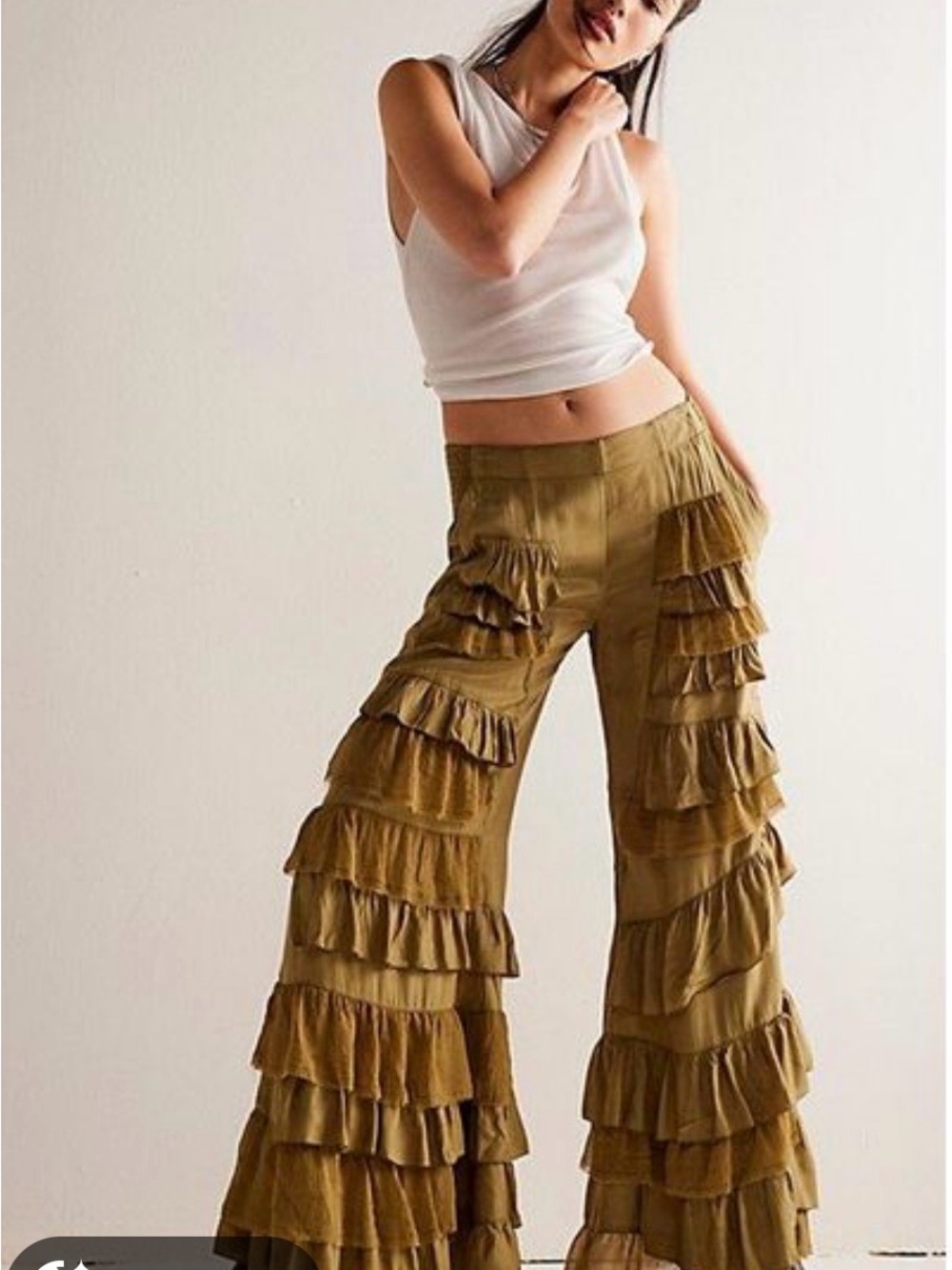 Free people OLIVE GREEN PANTS MEDIUM
